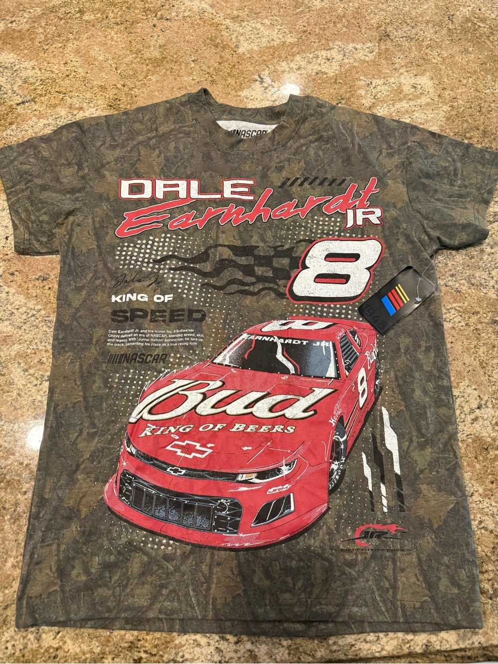 Dale Earnhardt Jr. Graphic Tee - Red Race Car Design size small